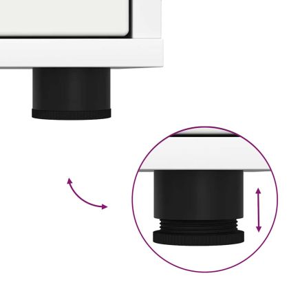 Нощно шкафче с чекмедже Бяло 30,5 x 30 x 43 см Инженерно дърво