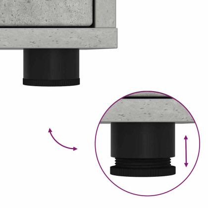 Нощно шкафче Циментено сиво 30,5 x 30 x 43 см Инженерно дърво