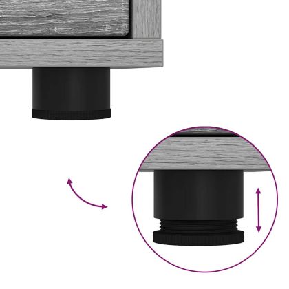 Нощно шкафче Сив Сонома 30,5 x 30 x 43 см Инженерно дърво