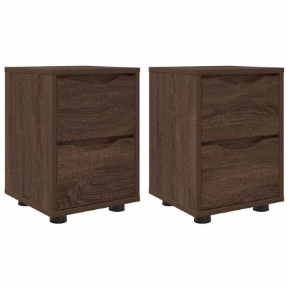Нощни маси 2 pcs Кафяв дъб 30,5 x 30 x 43 см Инженерно дърво