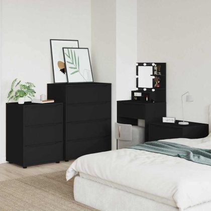 Шкаф за съхранение Черно 60 x 48 x 81 см Инженерно дърво