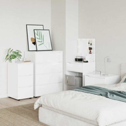 Шкаф за съхранение Лъскаво бяло 40 x 48 x 81 см Инженерно дърво