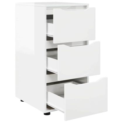 Шкаф за съхранение Лъскаво бяло 40 x 48 x 81 см Инженерно дърво