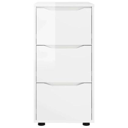 Шкаф за съхранение Лъскаво бяло 40 x 48 x 81 см Инженерно дърво