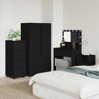 Шкаф за съхранение Черно 40 x 48 x 105 см Инженерно дърво