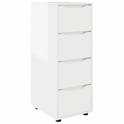 Шкаф за съхранение Лъскаво бяло 40 x 48 x 105 см