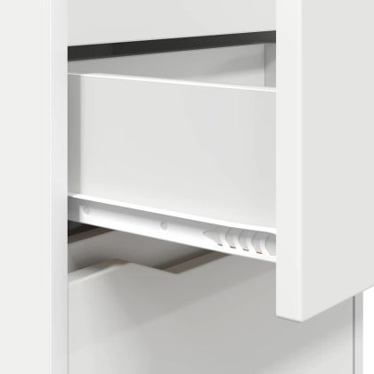 Нощно шкафче с чекмедже Бяло 40 x 30 x 467 см Инженерно дърво