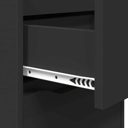 Нощни маси 2 pcs Черно 40 x 30 x 467 см Инженерно дърво