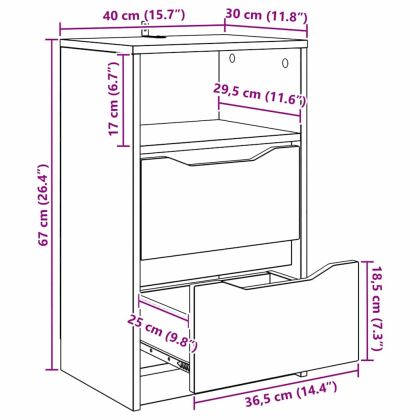 Нощно шкафче Циментено сиво 40 x 30 x 467 см Инженерно дърво