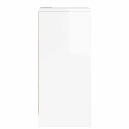 Нощно шкафче Лъскаво бяло 40 x 30 x 467 см Инженерно дърво