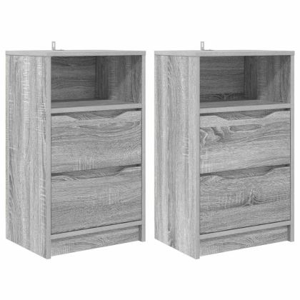 Нощни маси 2 pcs Сив Сонома 40 x 30 x 467 см Инженерно дърво