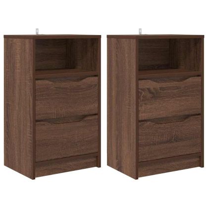 Нощни маси 2 pcs Кафяв дъб 40 x 30 x 467 см Инженерно дърво