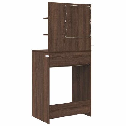 Тоалетки за спалня Кафяв дъб 80 x 39,6 x 135 см Инженерно дърво