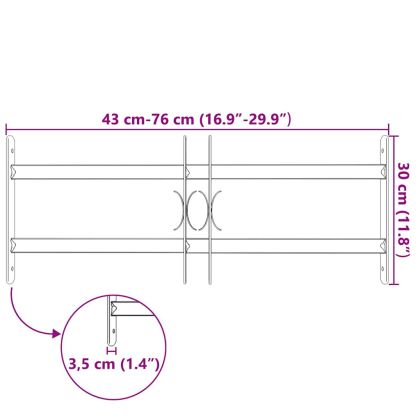 Регулируема решетка за прозорци с 2 напречни пръта 500-650 мм