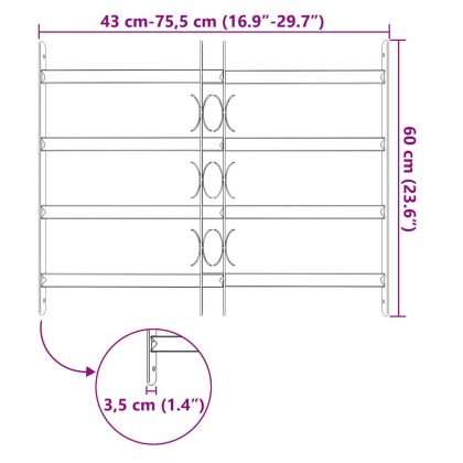 Регулируема решетка за прозорци с 4 напречни пръта 500-650 мм