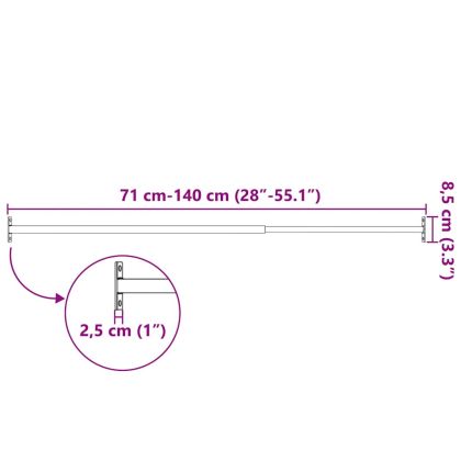 Регулируем защитен прът за прозорец, 710-1200 мм