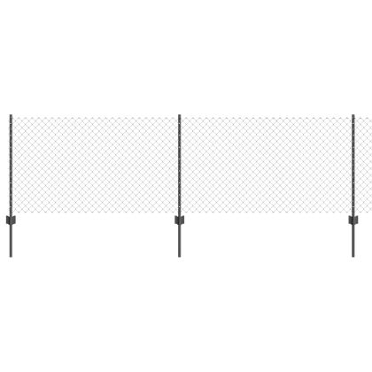 Ограда и колче Сив 0,8 x 25 m Стомана