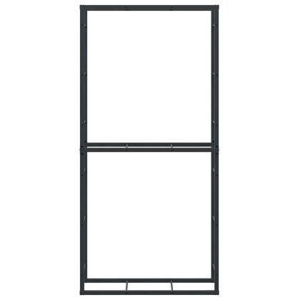 Стойка за дърва за огрев черна 100x30x209 cm стомана