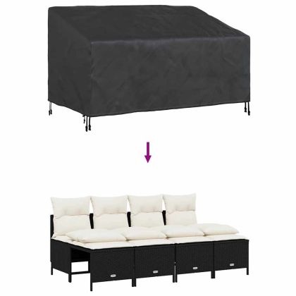 Калъф за градинска пейка Черно 160 x 100 x 61 / 89 см 600D плат