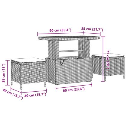 Градински Софа Комплект 10 pcs Черно полиратан