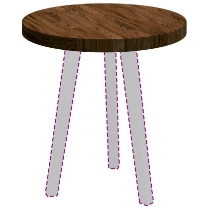 Топ за маса Светлокафяво Ø 50 x 4 cm Солидно дъбово дърво