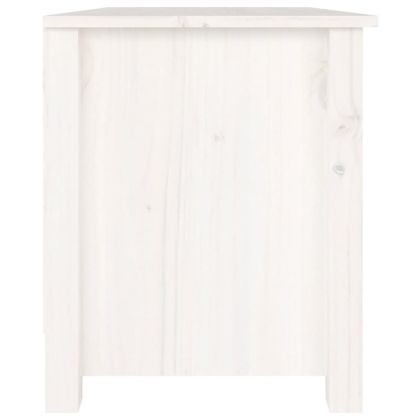 Пейка за обувки бяла 70x38x45,5 см масивна борова дървесина