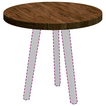 Топ за маса Светлокафяво Ø 60 x 4 cm Солидно дъбово дърво