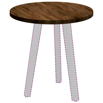 Топ за маса Светлокафяво Ø 50 x 2.5 cm Солидно дъбово дърво