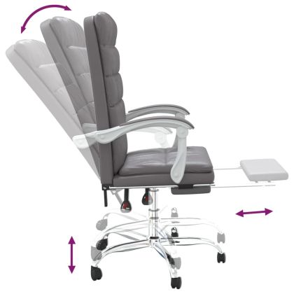 Наклоняем офис стол, сив, изкуствена кожа