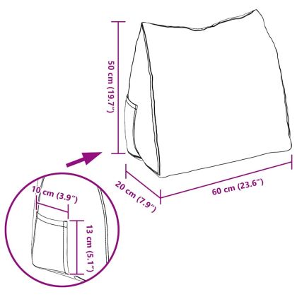 Възглавница за гръб Светло зелено 60 x 20 x 50 см текстил