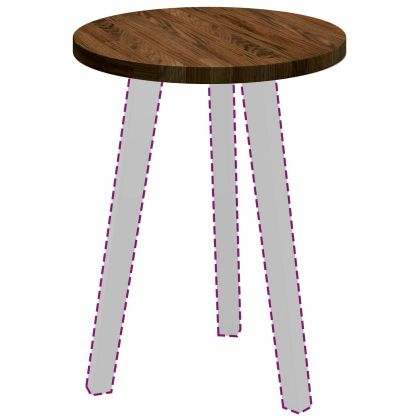 Топ за маса Светлокафяво Ø 40 x 2.5 cm Солидно дъбово дърво