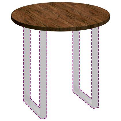 Топ за маса Светлокафяво Ø 80 x 2.5 cm Солидно дъбово дърво