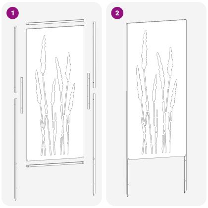 Екран за градинска неприкосновеност Флорален Черно 50 x 140 см