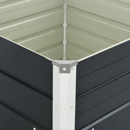 Повдигната леха, антрацит, 100x100x77 см, поцинкована стомана