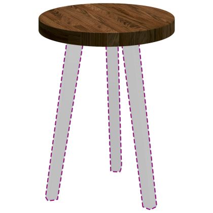 Топ за маса Светлокафяво Ø 40 x 4 cm Солидно дъбово дърво