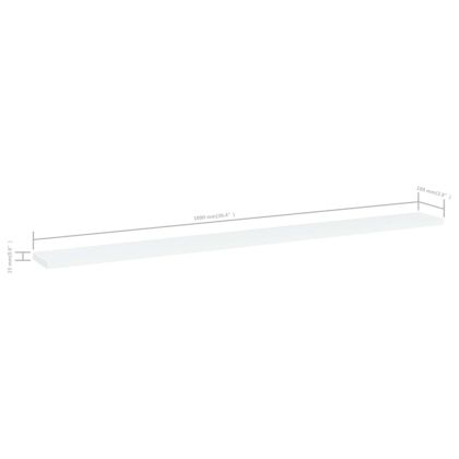 Рафтове за етажерка, 4 бр, бели, 100x10x1,5 см, ПДЧ