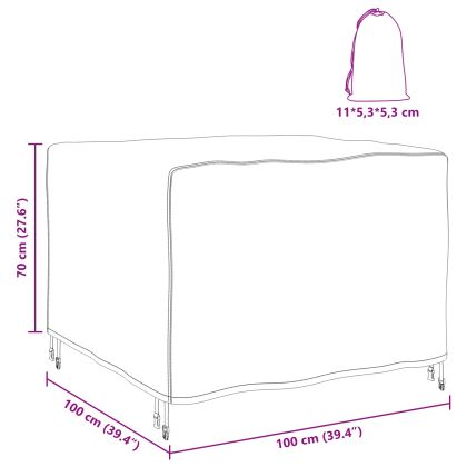 Покривало за градински мебели Черно 100 x 100 x 70 cm 420D
