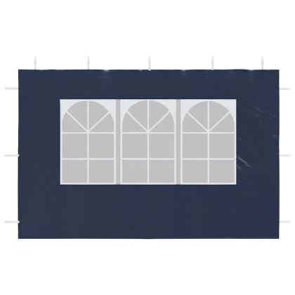 Странични стени за парти шатра, 2 бр, с прозорци, PE, сини