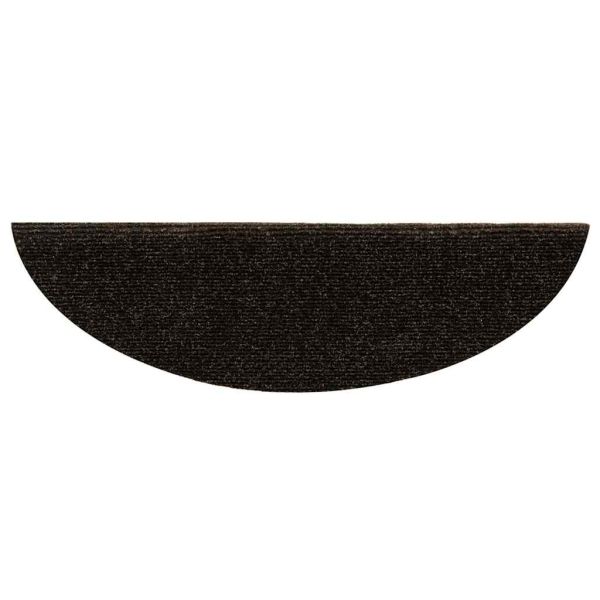 Самозалепващи се постелки за стълби, 10 бр., 56x17x3 см, тъмнокафяви, полукръгли