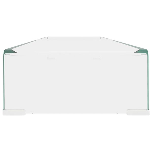 Стойка за телевизор / монитор прозрачно стъкло 110x30x13 см