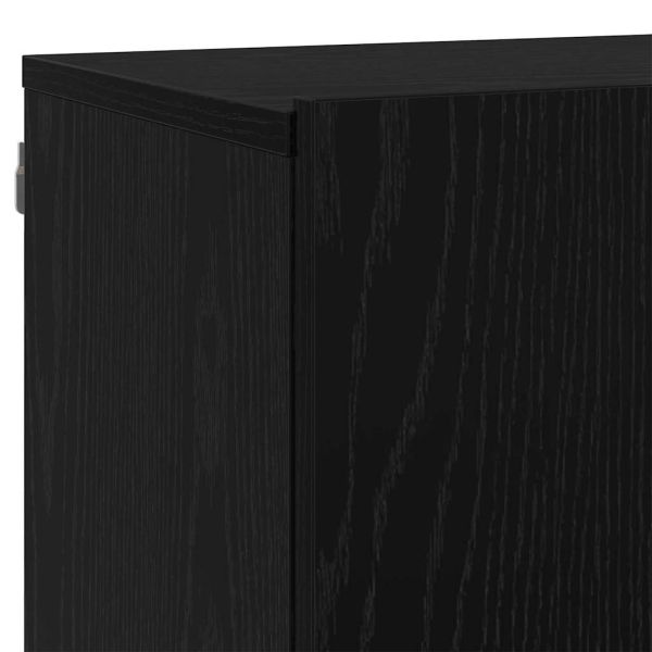 ТВ Единици Монтиране на стена 6 pcs Черен дъб Инженерно дърво