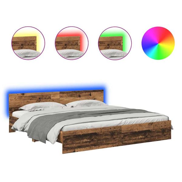 Рамка за легло Старо дърво 200 x 200 cm Инженерно дърво