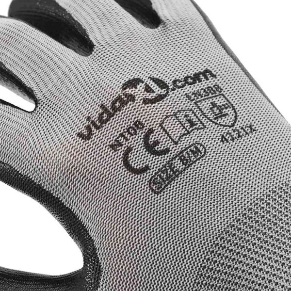 Работни ръкавици 24 pcs Сив и черен 8 / m Полиестер