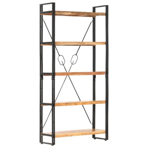 Библиотека с 5 рафта, 90x30x180 см, акация масив