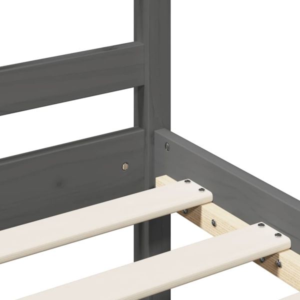 Рамка за легло, сива, дърво масив, 200х200 см