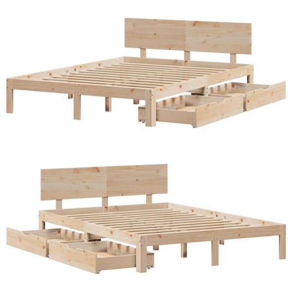Рамка за легло, с чекмеджета, без матрак, 140x200 см