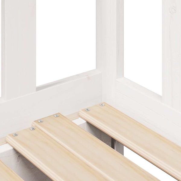 Дневно легло с уширение и чекмеджета без матрак бяло 80x200 см