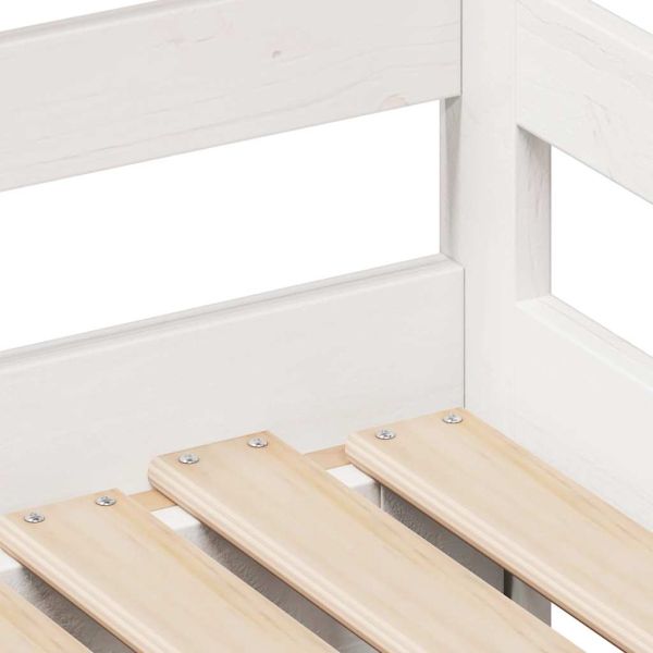 Дневно легло с уширение и чекмеджета без матрак бяло 90x200 см