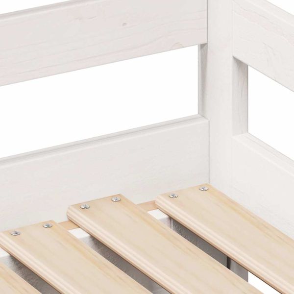 Дневно легло с уширение и чекмеджета без матрак бяло 80x200 см