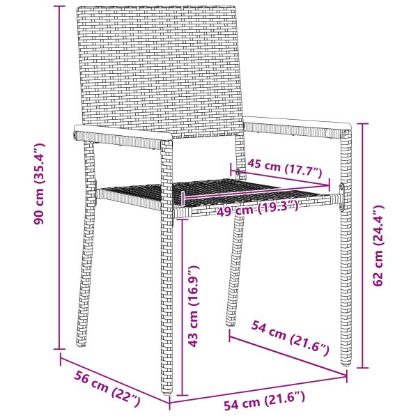Комплект за хранене в градината 3 pcs Сив полиратан